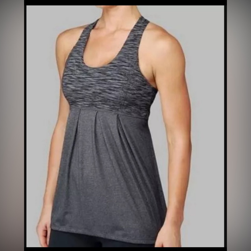 Lululemon Run: Your Heart Out Tank Heathered Black / Black Sz 4